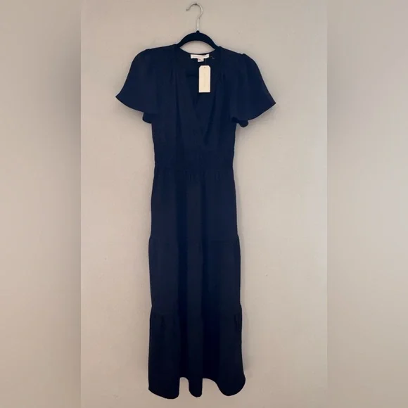 NWT Monteau Size S Tiered Black Maxi Dress - Picture 2 of 11